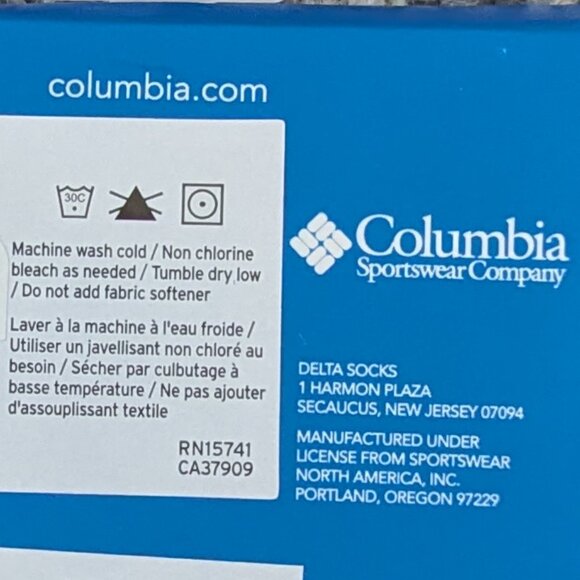 Columbia*‎ Men's COOLMAX Advanced Evaporation 2 Pairs Grey Socks~ Size 6-12 - Picture 5 of 8